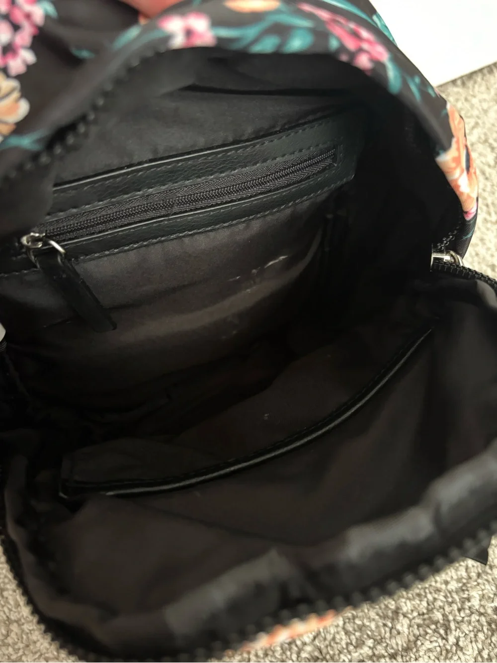 black floral mini backpack